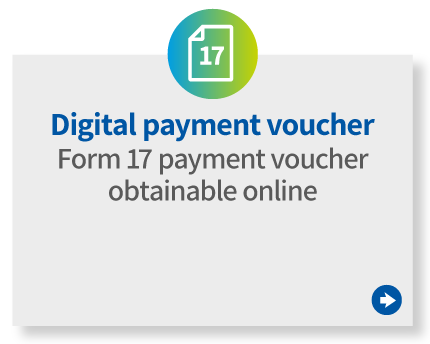 
                Digital payment voucher 
                Form 17 payment voucher obtainable online.
                    